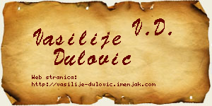 Vasilije Dulović vizit kartica